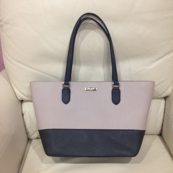 kate spade Handbags - Kate Spade Black & Taupe Tote Satchel Purse Bag